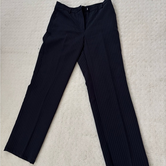Navy blue pinstripe straight leg dress pants - Picture 8 of 14